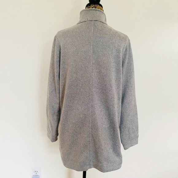 Lands End Womens Grey Oversized Zip Up Cardigan Sweater - Picture 2 of 8